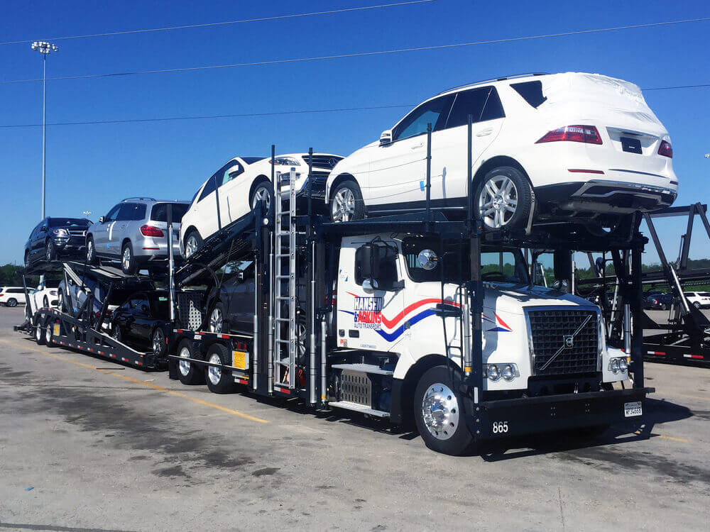 Vehicle Transport Truck Carrying Multiple Cars